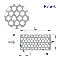 Перфолист плоский Rv 0.8-1.6 (1000x2000)-0.5 AISI 304 BA/PE