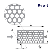 Перфолист плоский Rv 9,5–13 (1000x2000)–1 AISI 304 BA/PE