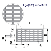 Перфолист плоский Сахар Lge(90°) 0,36x4–6x1,2 (1000x2000)–0,4 AISI 304 BA