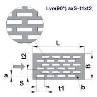 Перфолист плоский Сахар Lve(90°) 0,36x4–5x2,4 (1000x2000)–0,4 AISI 304 BA