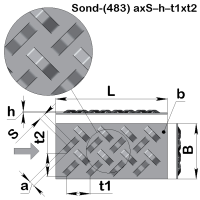 Перфолист рельєфний Sond-(483) 12,2x11–1,5–53,6x53,6 (1000x2000)–3 х/к 08кп