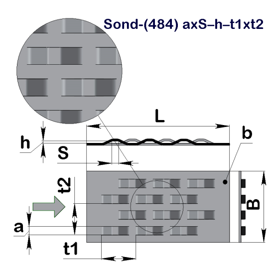 Перфолист рельєфний Sond-(484) 12,2x11–1,5–45x54,7 (1000x2000)–3 х/к 08кп