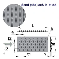 Перфолист рельефный Радиусный Sond-(481) 5x20–3,5–20x25 (500x2000)–1 оц 08кп