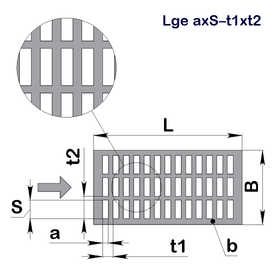 Решето БИС (БЛС) Lge 0,5x8–2x12 (996x1000)–0,55 оц 08кп