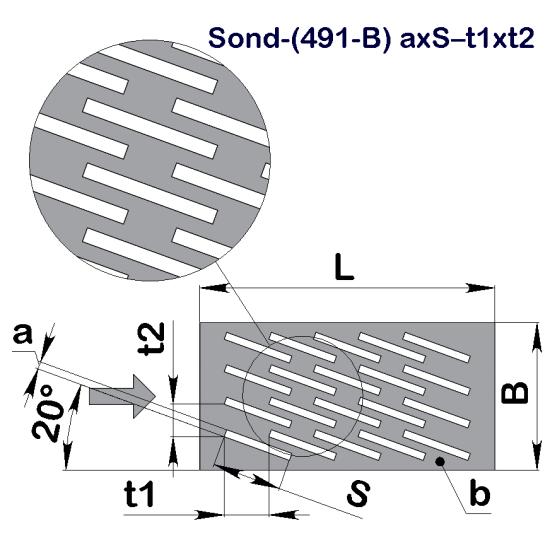 Решето шліфування рису Sond-(491-B) 1,1x14-9,5x6,9 (193x255)-1,5 х/к 08кп