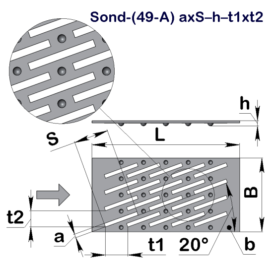 Решето шліфування рису Sond-(49-A) 1,1x14–2,5–9,5x6,9 (193x255)–1,5 х/к 08кп