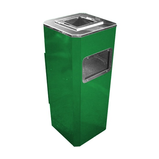 Урна металева великого об'єму Рів'єра 120л (1220x500x500) – 0,8 х/к 08кп з попільн. ППл RAL 6005