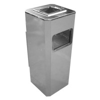 Урна металева великого об'єму Рів'єра 120л (1220x500x500) – 0,8 х/к 08кп з попільн. ППл RAL 7040