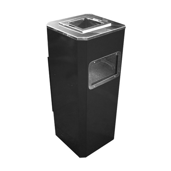 Урна металлическая большого обьема Ривьера 120л (1220x500x500)–1,5 оц 08кп с пепельн. ППл RAL 9005