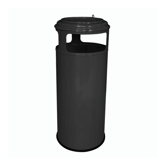 Урна металева мобільна Барселона 45л (670x310)–1 оц 08кп ППл RAL 9005