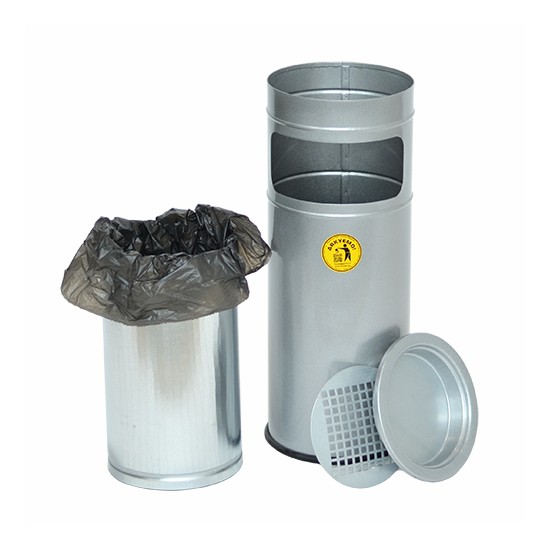 Урна металева мобільна Мальборо 20л (610x235)–0,7 оц 08кп з відром ППл RAL 7040