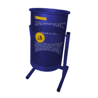 Урна металлическая мобильная Переносная 38л (730x412x400)–1 оц 08кп ППл RAL 5002