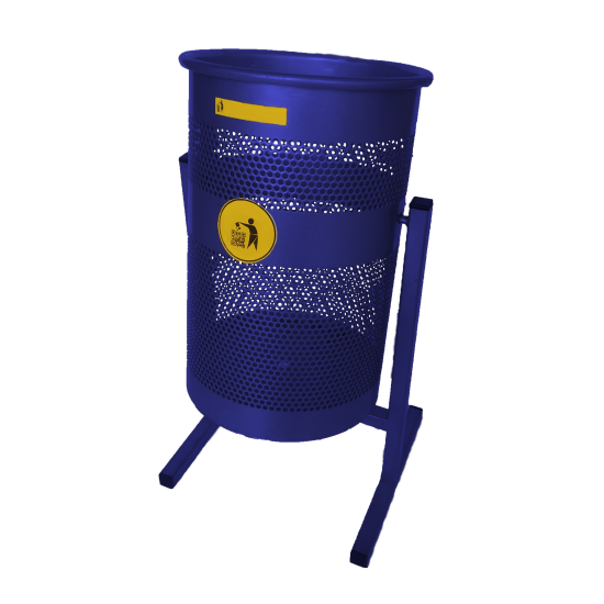 Урна металлическая мобильная Переносная 38л (730x412x400)–1 оц 08кп ППл RAL 5002