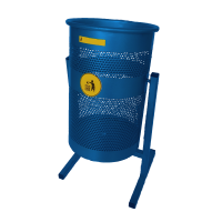 Урна металлическая мобильная Переносная 38л (730x412x400)–1 оц 08кп ППл RAL 5017