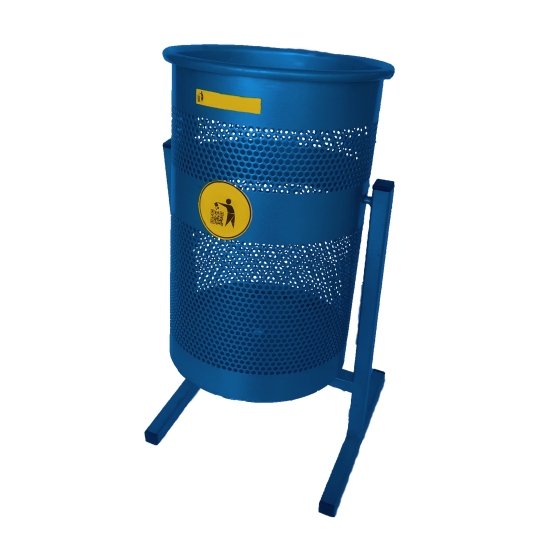 Урна металлическая мобильная Переносная 38л (730x412x400)–1 оц 08кп ППл RAL 5017