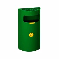 Урна металлическая навесная Монте-Карло 17л (600x320x168)–0,8 оц 08кп ППл RAL 6005