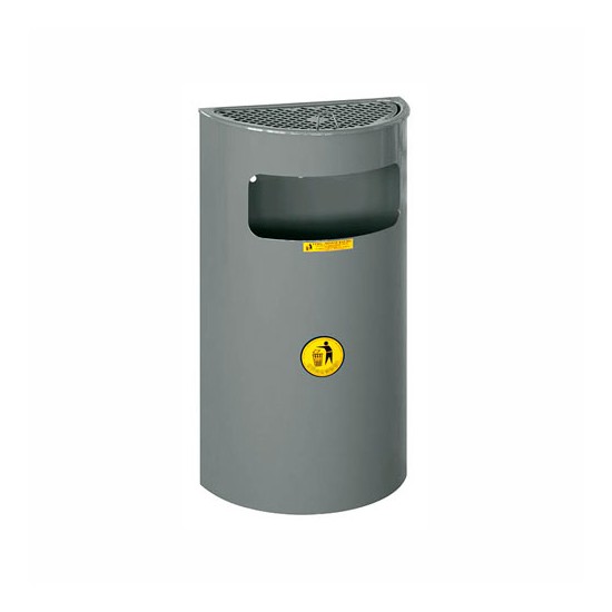 Урна металлическая навесная Монте-Карло 17л (600x320x168)–0,8 оц 08кп ППл RAL 7040