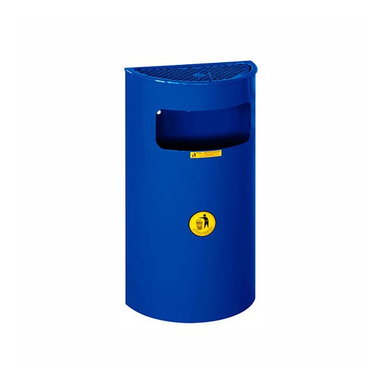 Урна металлическая навесная Монте-Карло 17л (600x320x168)–0,8 оц 08кп с ведром ППл RAL 5017