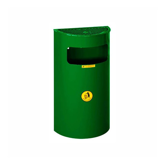 Урна металлическая навесная Монте-Карло 17л (600x320x168)–0,8 оц 08кп с ведром ППл RAL 6005