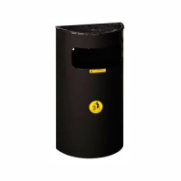 Урна металлическая навесная Монте-Карло 17л (600x320x168)–0,8 оц 08кп с ведром ППл RAL 9005