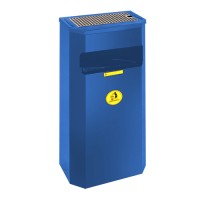 Урна металлическая навесная Призма 25л (700x305x165)–0,8 х/к 08кп крышка нж. ППл RAL 5002