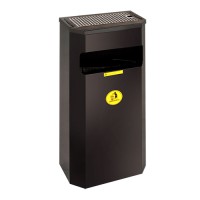 Урна металлическая навесная Призма 25л (700x305x165)–0,8 х/к 08кп крышка нж. ППл RAL 9005