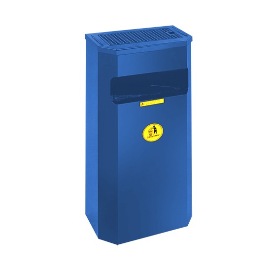 Урна металлическая навесная Призма 25л (700x305x165)–0,8 х/к 08кп ППл RAL 5002