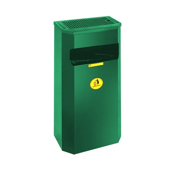 Урна металева навісна Призма 25л (700x305x165)–0,8 х/к 08кп із відром ППл RAL 6005