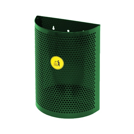 Урна металева навісна Ріо 11л (430x315x158)–1 х/к 08кп ППл RAL 6005