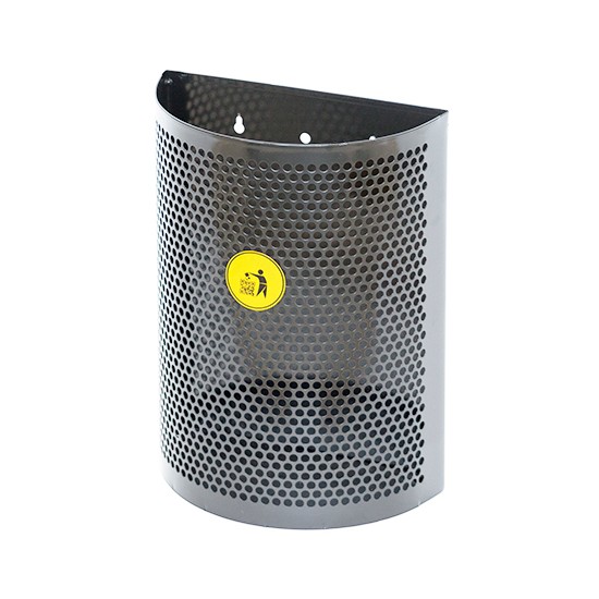 Урна металлическая навесная Рио 11л (430x315x158)–1 х/к 08кп ППл RAL 7040