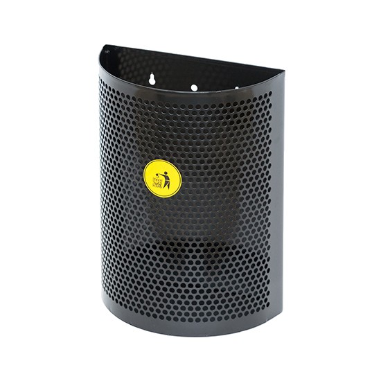 Урна металлическая навесная Рио 11л (430x315x158)–1 х/к 08кп ППл RAL 9005