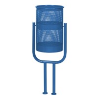 Урна металлическая стационарная U-обр. 2-х опорн. 38л (970x400x310)–1,5 оц 08кп ППл RAL 5017