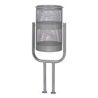 Урна металева стаціонарна U-обр. 2-х опорн. 38л (970x400x310)–1,5 оц 08кп ППл RAL 7040