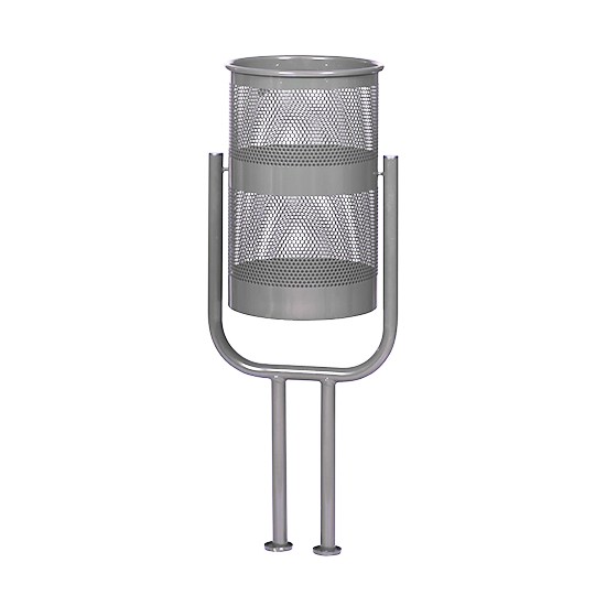 Урна металлическая стационарная U-обр. 2-х опорн. 38л (970x400x310)–1,5 оц 08кп ППл RAL 7040