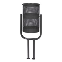 Урна металлическая стационарная U-обр. 2-х опорн. 38л (970x400x310)–1,5 оц 08кп ППл RAL 9005