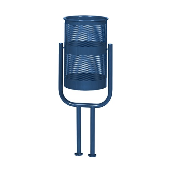 Урна металлическая стационарная U-обр. 2-х опорн. 38л (970x400x310)–1,5 оц 08кп со стопором ППл RAL 5002