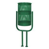 Урна металлическая стационарная U-обр. 2-х опорн. 38л (970x400x310)–1,5 оц 08кп со стопором ППл RAL 6005