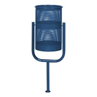 Урна металлическая стационарная U-обр. 38л (970x400x310)–1 оц 08кп ППл RAL 5002