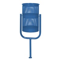 Урна металлическая стационарная U-обр. 38л (970x400x310)–1 оц 08кп ППл RAL 5017