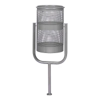 Урна металева стаціонарна U-обр. 38л (970x400x310)–1 оц 08кп ППл RAL 7040