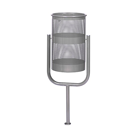 Урна металева стаціонарна U-обр. 38л (970x400x310)–1 оц 08кп ППл RAL 7040