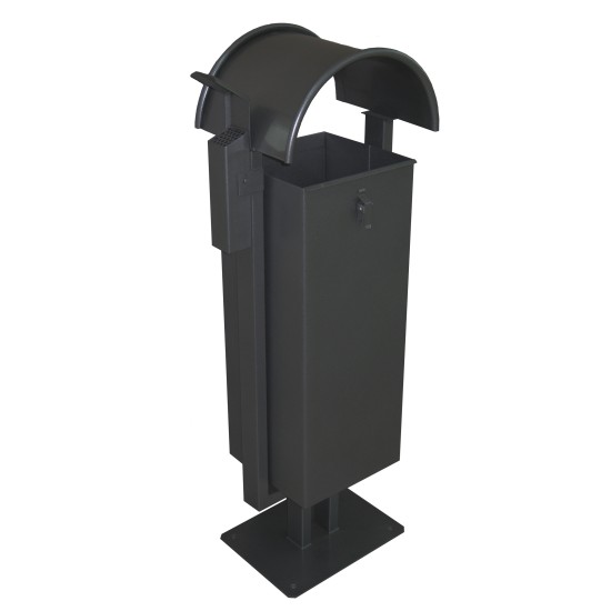 Урна металлическая стационарная Дублин 38л (1042x403x283)–1 х/к 08кп ППл RAL 9005