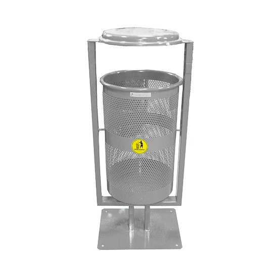 Урна металева стаціонарна Неаполь 20л (967x430x330)–0,8 оц 08кп ППл RAL 7040