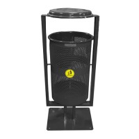 Урна металлическая стационарная Неаполь 20л (967x430x330)–0,8 оц 08кп ППл RAL 9005