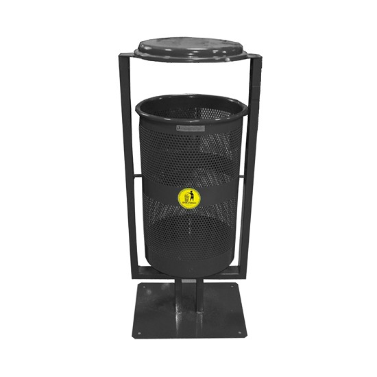 Урна металлическая стационарная Неаполь 20л (967x430x330)–0,8 оц 08кп ППл RAL 9005