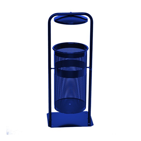 Урна металева стаціонарна Плімут 20л (810x330x260)–0,8 оц 08кп з кришкою ППл RAL 5002