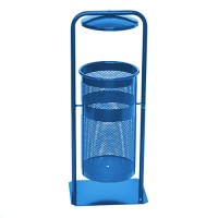 Урна металлическая стационарная Плимут 20л (810x330x260)–0,8 оц 08кп с крышкой ППл RAL 5017