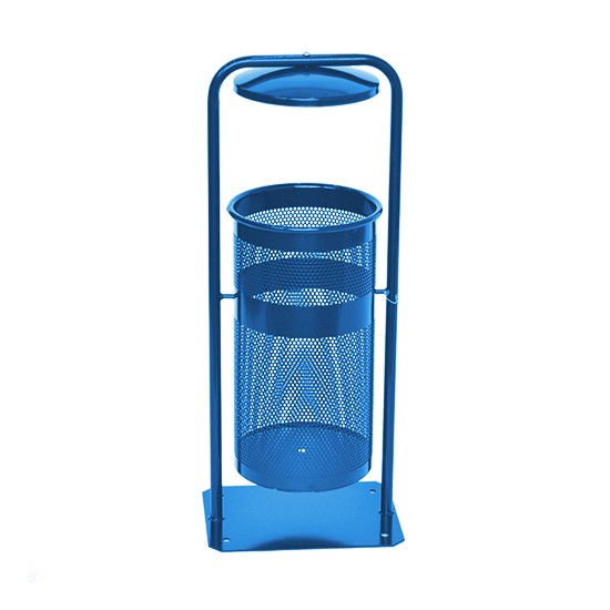 Урна металлическая стационарная Плимут 20л (810x330x260)–0,8 оц 08кп с крышкой ППл RAL 5017