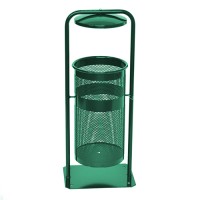 Урна металлическая стационарная Плимут 20л (810x330x260)–0,8 оц 08кп с крышкой ППл RAL 6005