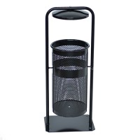 Урна металлическая стационарная Плимут 20л (810x330x260)–0,8 оц 08кп с крышкой ППл RAL 9005